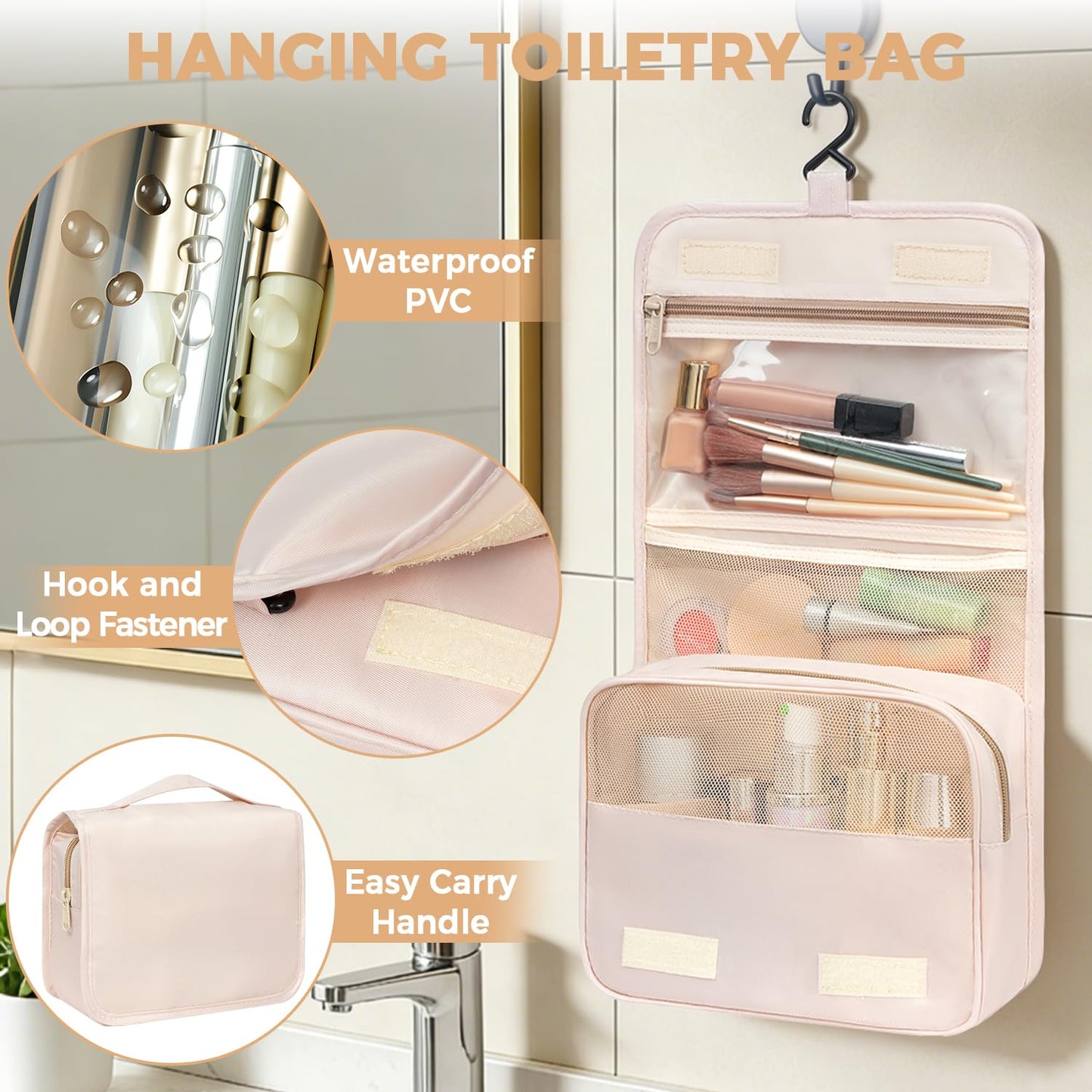 BAGAIL 9 Set Packing Cubes with Packing List Luggage Packing Organizers for Travel Accessories (Cream)