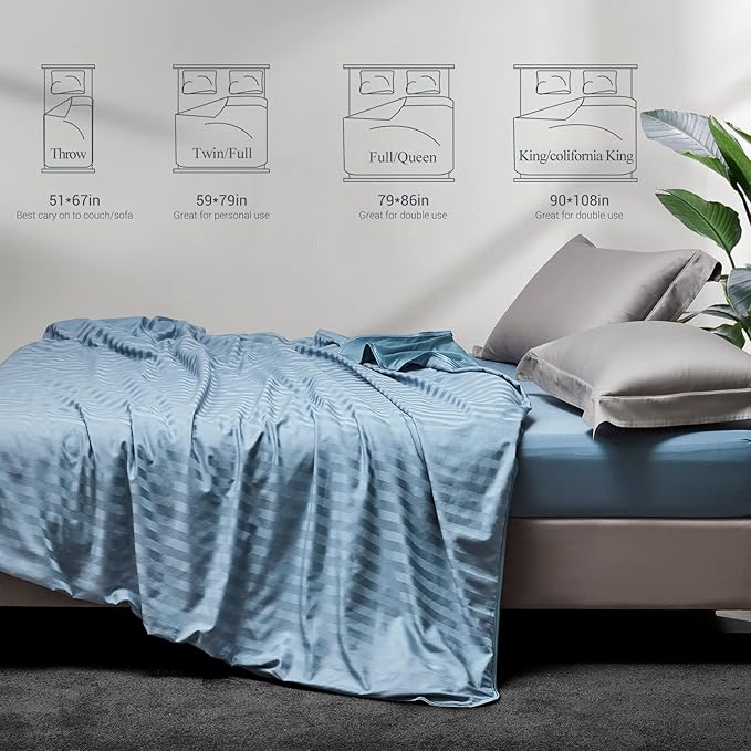 Elegear Revolutionary Cooling Blanket Twin, Absorbs Heat to Keep Body Cool for Night Sweats, Double Sided Arc-Chill3.0 Cooling Fiber Q-Max>0.5, Lightweight Summer Cold Blankets for Sleeping 59“ x 79”