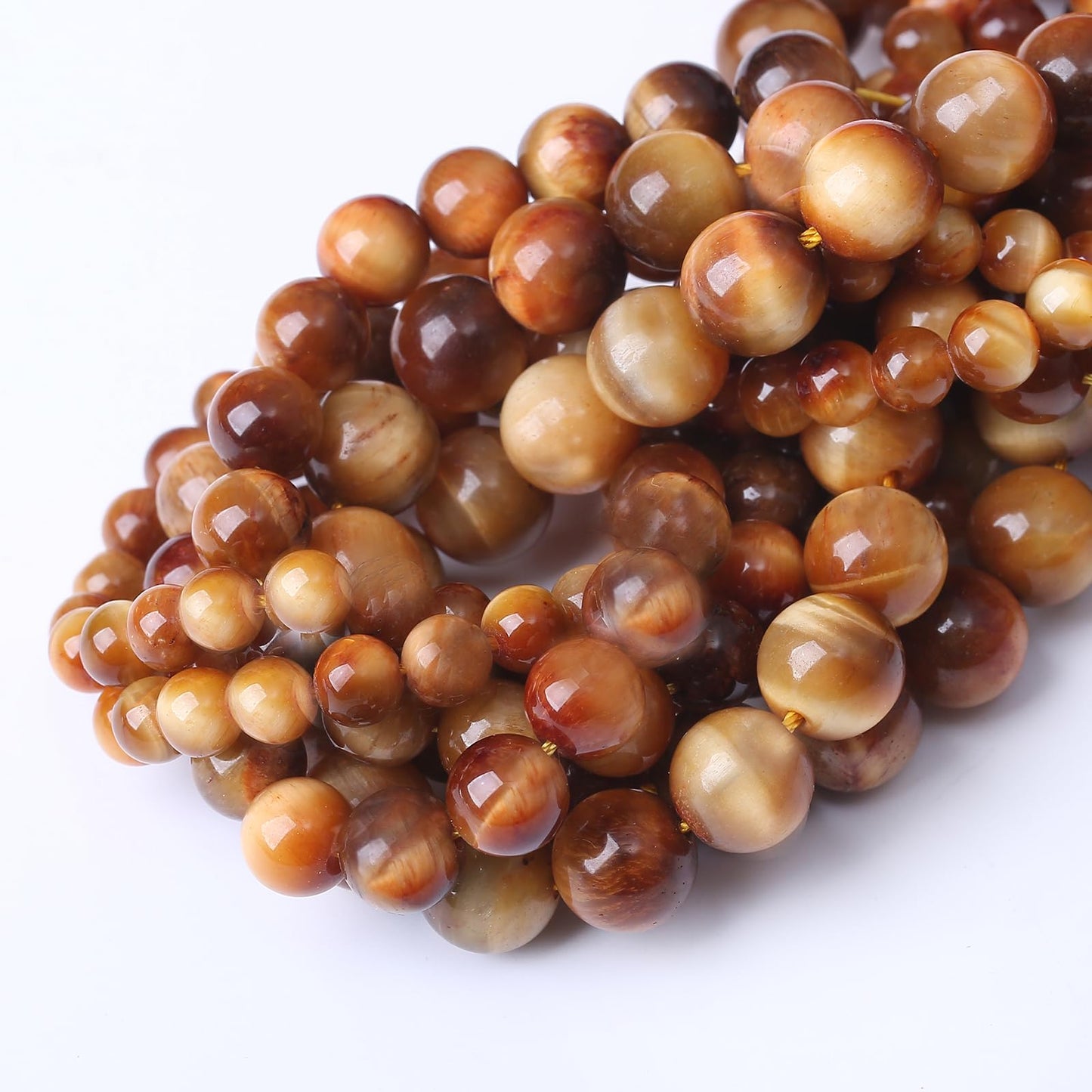 45PCS 8MM AAA Warm Sun Tiger Eye Stone Beads Natural Gemstone Bead Crystal Healing Energy Jewelry Making DIY 15 inches