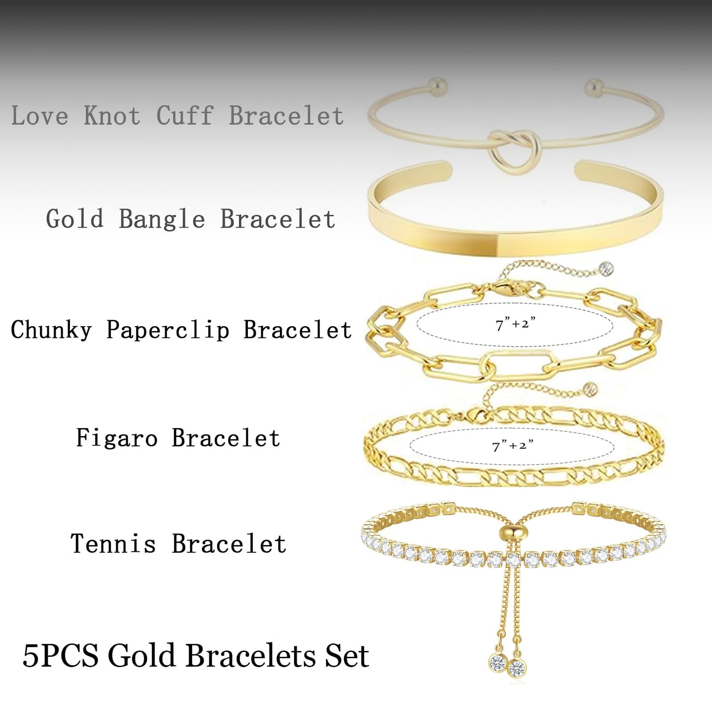 HERIER Gold Bangle Bracelets Stack for Women 14K Gold Plated Cuff Bracelet Non Tarnish Set Gold Jewelry for Women Trendy