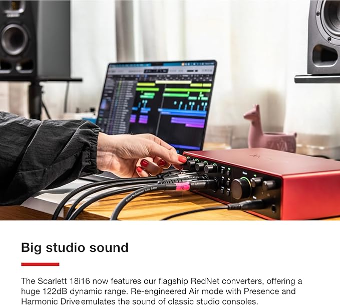Focusrite Scarlett 18i16 4th Gen USB Audio Interface, for Songwriting, Music Production, Recording, and Podcasting — High-Fidelity, Studio Quality Recording, and All the Software You Need to Record