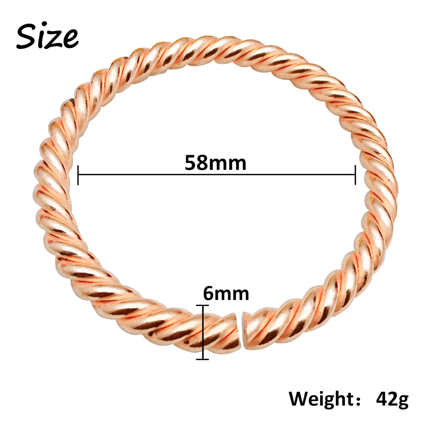 LIU JUN Copper Tensor Bracelet, Pure Copper Tensor Ring Bracelets Solid Twisted Handmade Bangle For Women Men Health Jewelry Gifts (Tensor-1pcs)