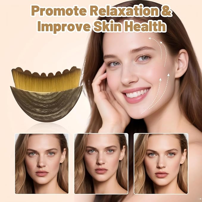 Lymphatic Contour Face Brush,Contour Face Brush for Lymphatic Drainage,Dry Lymphatic Drainage Massager,Ergonomically Designed to Fit The Skin Precisely