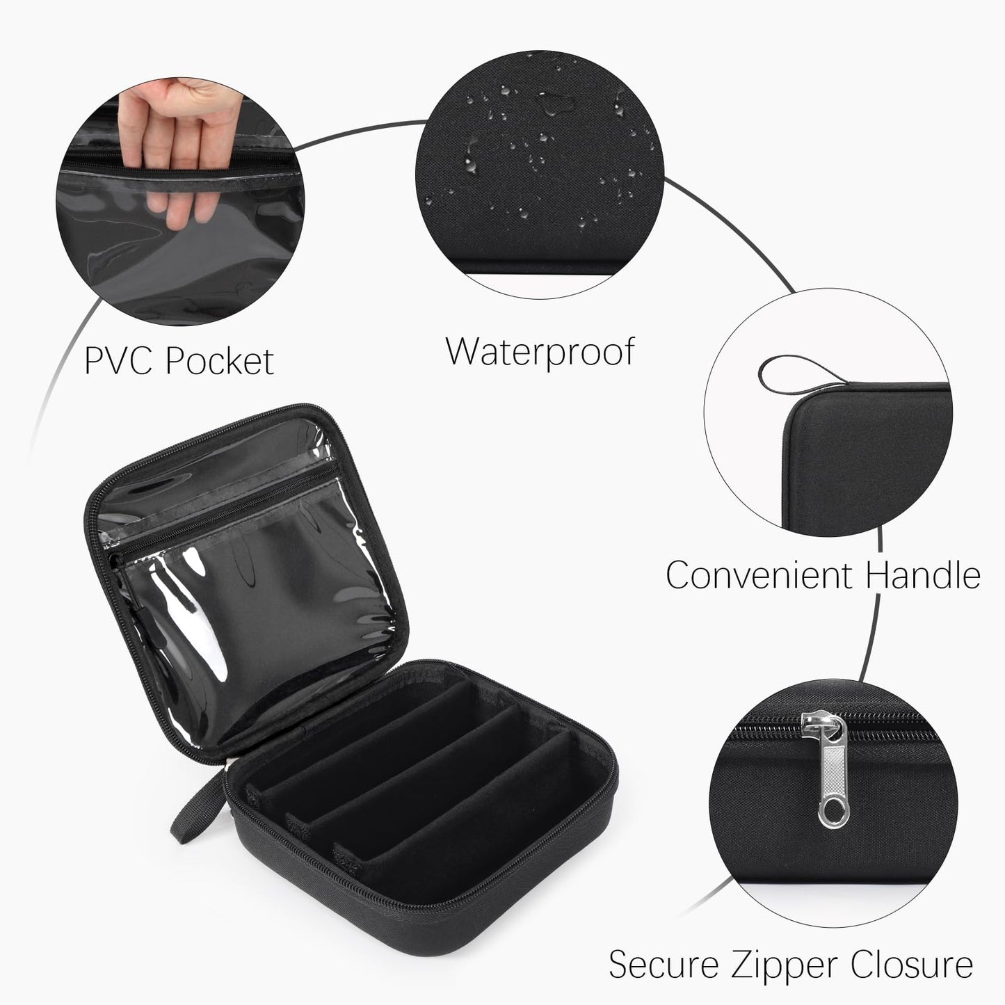 Likbry Travel Sunglasses Organizer Cases, Adjustable Slots Eyeglasses Case for Multiple Pairs, Portable Storage Box for Women