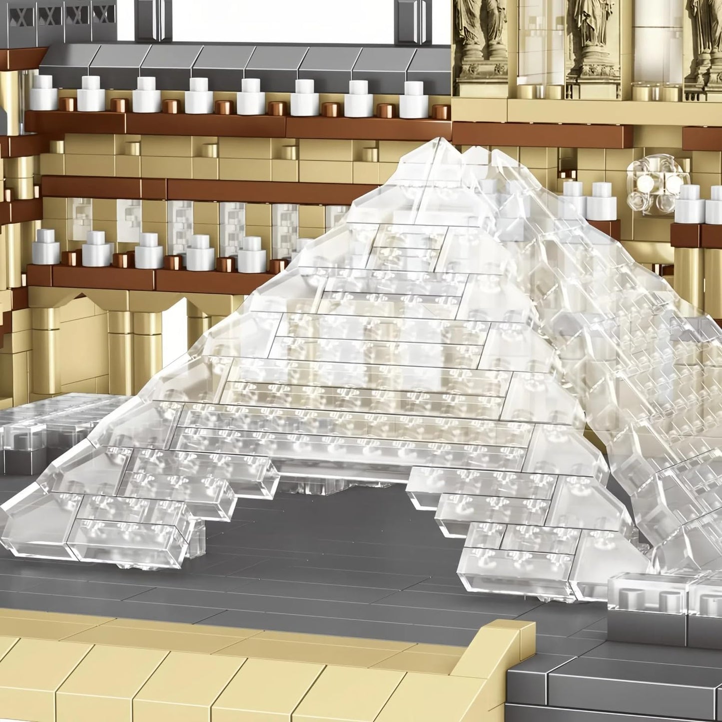 Architecture Louvre Micro Building Blocks Set, 3377 PCS World Famous Architectural Paris Louvre Museum Building Kit, House Building Collection Display Construction Model Gifts for Teens and Adult
