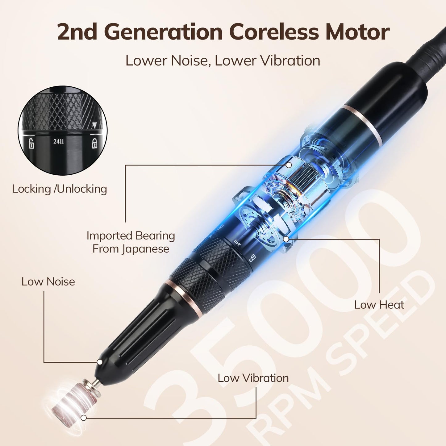 Lavinda Leopard UV Light for Gel Nails 54W Cordless Rechargeable Nail UV Lamp Nail Light & 35000RPM Electric Nail Drill Portable Rechargeable Nail Efile