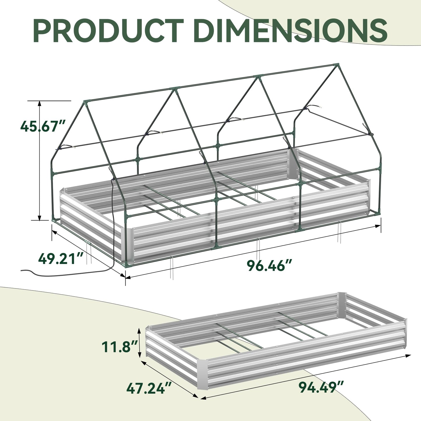 Lineware Raised Garden Bed with Self-Watering System, 8x4x1 ft Elevated Planter Boxes Outdoor with PE Cover, Galvanized Raised Beds for Gardening,Vegetables,Flowers, Backyard, Patio