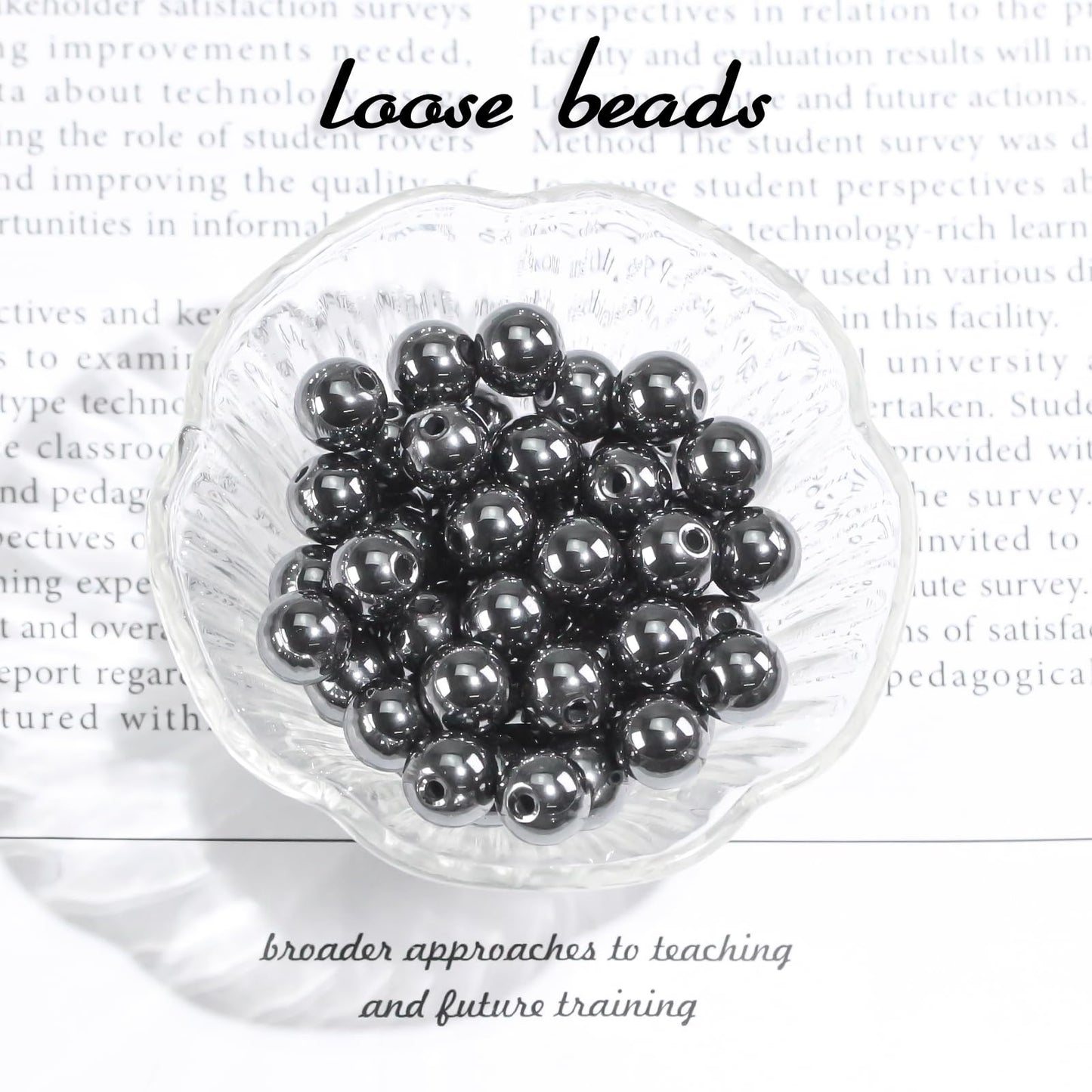 4mm Natural Gemstone Round Black Hematite Beads for Jewelry Making Small Stone Beads for Bracelets Men Chakra Necklace Making Supplies (15"/Strand)