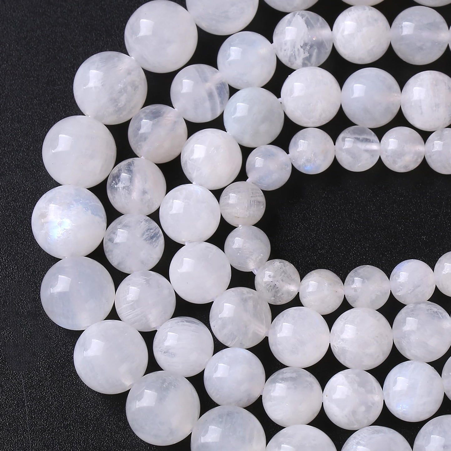86pcs 4mm Natural Moonstone Gemstone Spacer Beads for Craft Jewelry Making DIY Bracelet