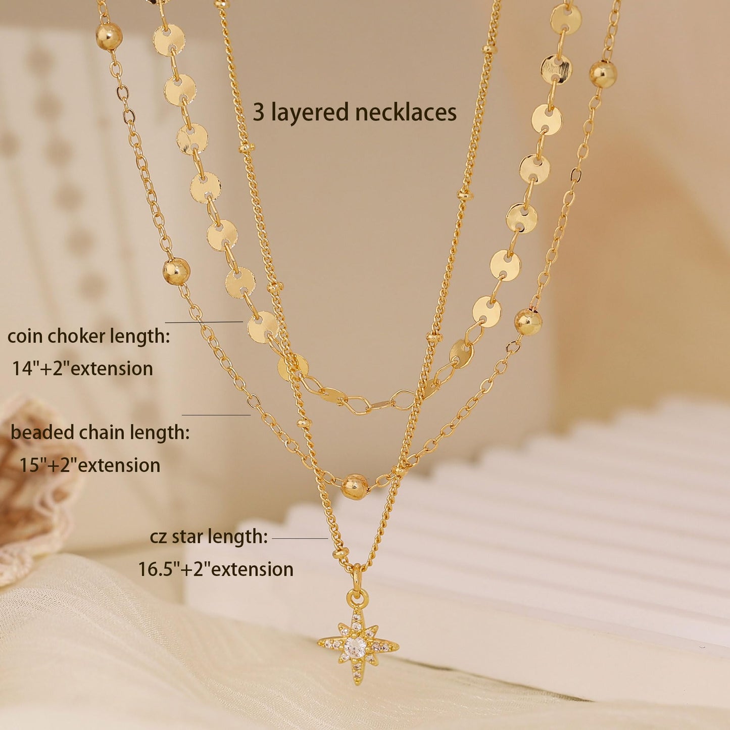 XIXINI Layered Necklaces for Women, Dainty Gold Necklace Stack 14k Gold Plated Layering Coin Star Pendant Necklace Simple Statement Layered Gold Necklaces for Women Trendy Fashion Gold Jewelry Sets