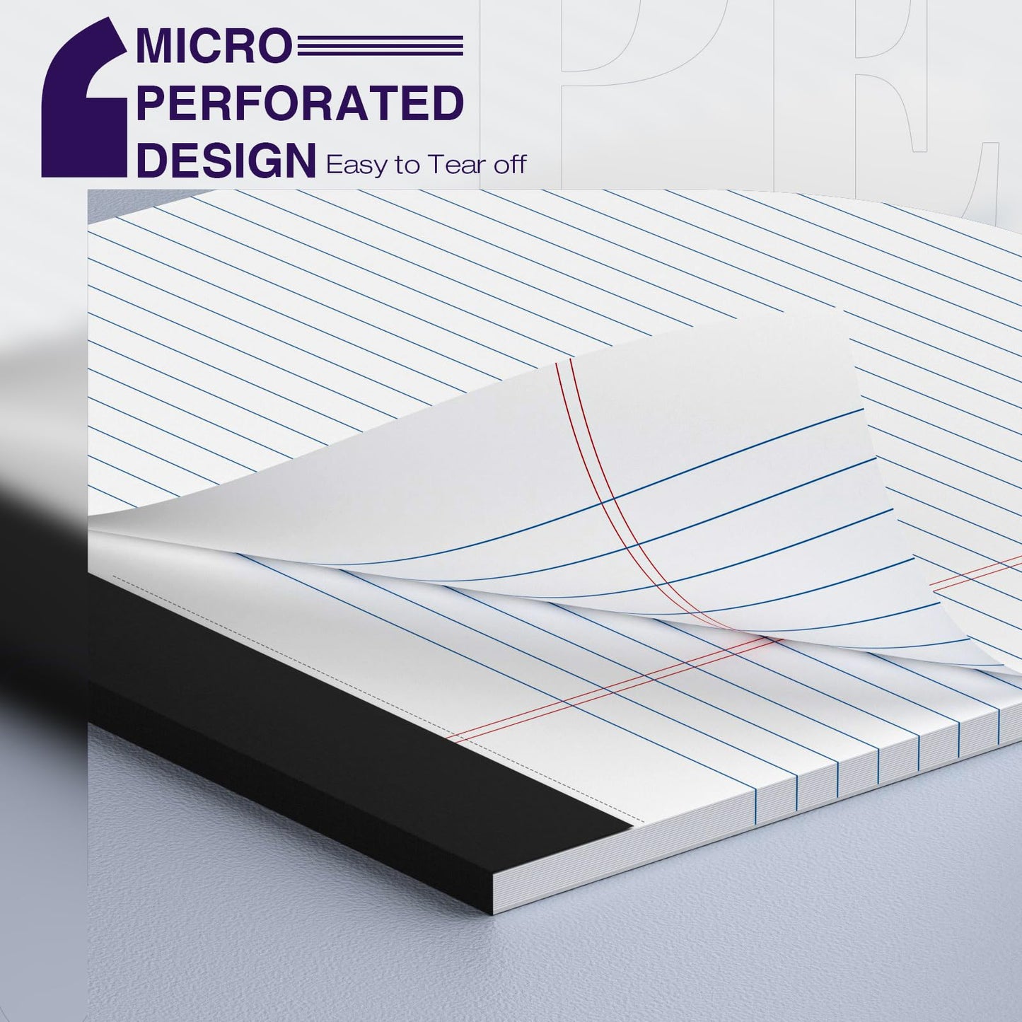 12 Pack Legal Pads 8.5 x 11 College Ruled 600 Sheets Note Pads 8.5 x 11 Inch Notepads Perforated Writing Pads 8.5 x 11 Pads of Paper Lined White Paper, 50 Sheets per Notepad for Home, Office, School