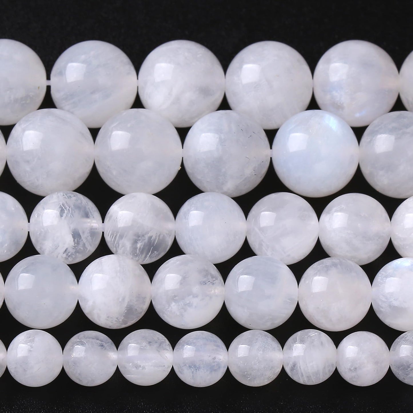 86pcs 4mm Natural Moonstone Gemstone Spacer Beads for Craft Jewelry Making DIY Bracelet