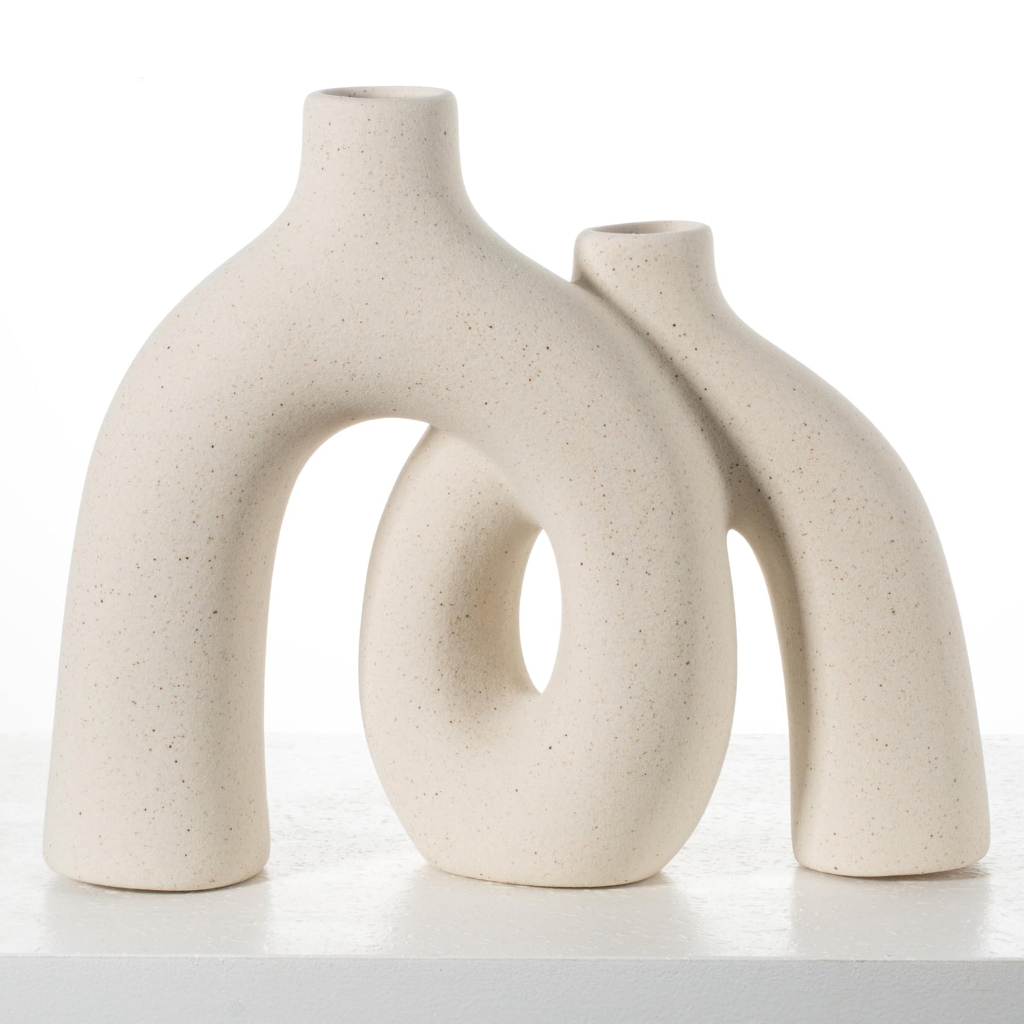 CEMABT Modern Nordic Boho Vase Set - Elegant Beige Matte Ceramic Vase for Living Room, Bookshelf, Mantel, Entryway Table & Console Decor | Home Decor Shelf Decorations Easter Gift