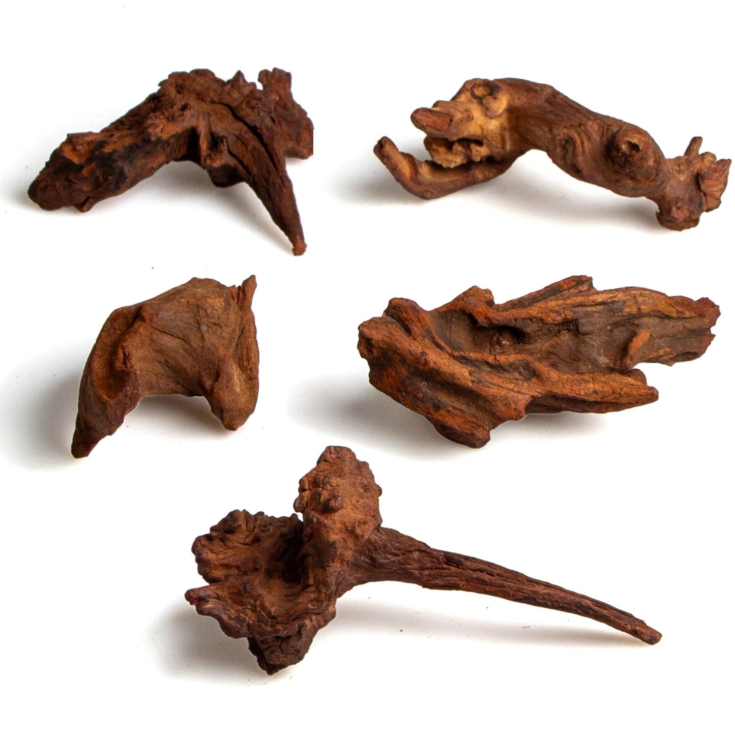 emours Natural Driftwood Small Aquarium Driftwood, 46", Natural Twisted Branches, Low-Tannin, Great for Shrimp/Betta & Nano Aquascapes, Also for Reptile Terrariums (5pcs Pack)