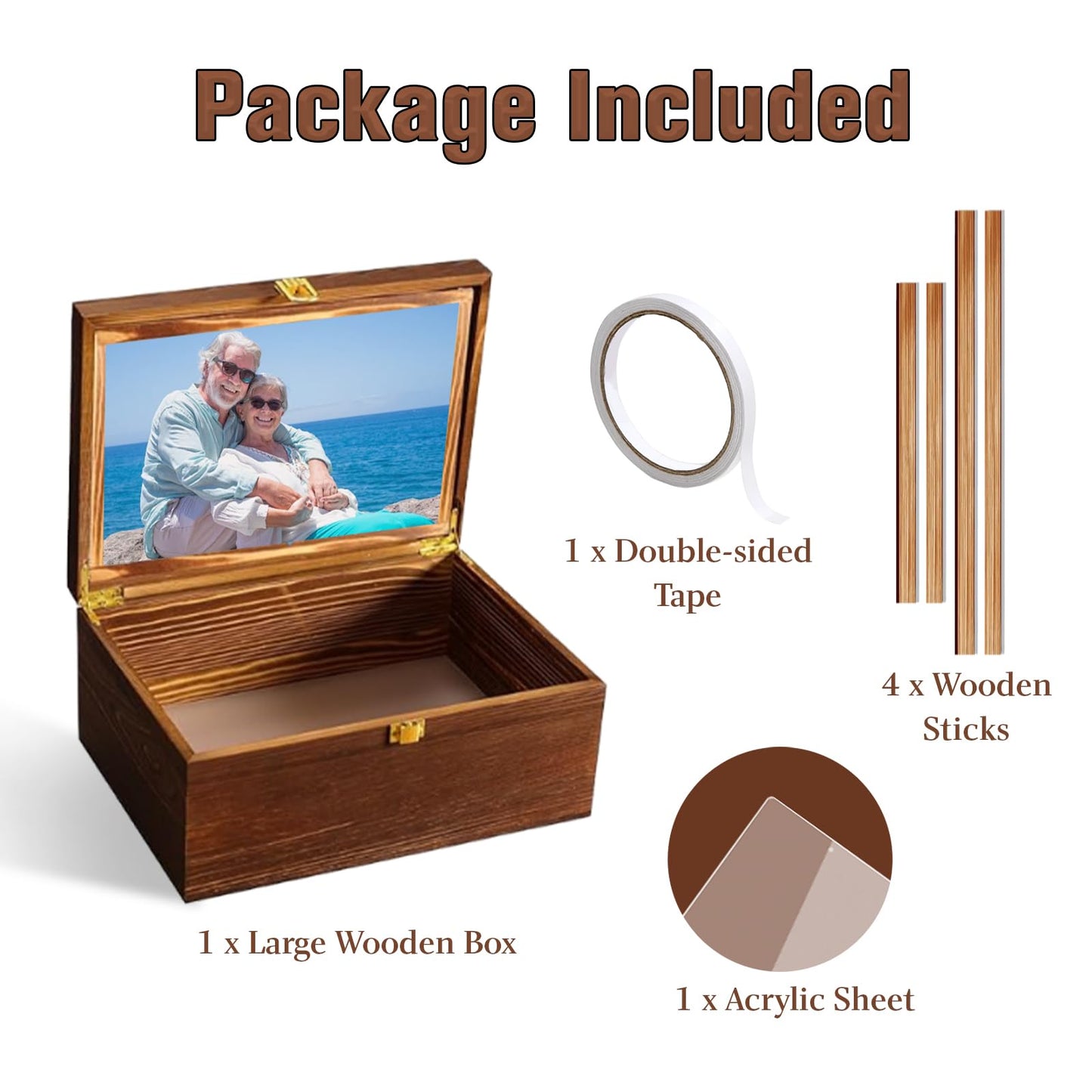 LUHUADUO Wooden Keepake Box, Large Tree of Life Storage Memory Box with Hinged Lid for Storing Photo, Jewelry, Gifts, Decorative Memory Treasure Box