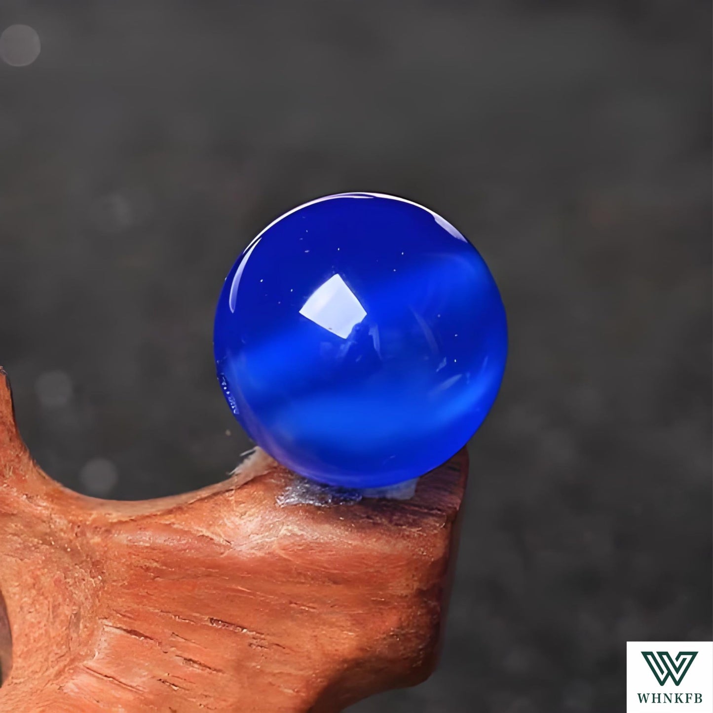 WHNKFB 8mm 50PCS Natural Blue Agate Round Beads, Smooth Polished Loose Stone Beads for Jewelry Making Craft - 4mm 6mm 8mm 10mm Options with Free Elastic Cord