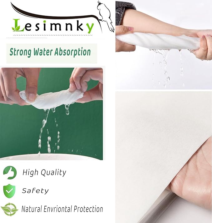 Lesimnky 100pcs Bird Cage Liner Papers,11×20in Big Size Disposable Non-Woven Cage Paper Liners Precut Absorbent Cushion Pad Mat Accessories for Pet Bird Parrot