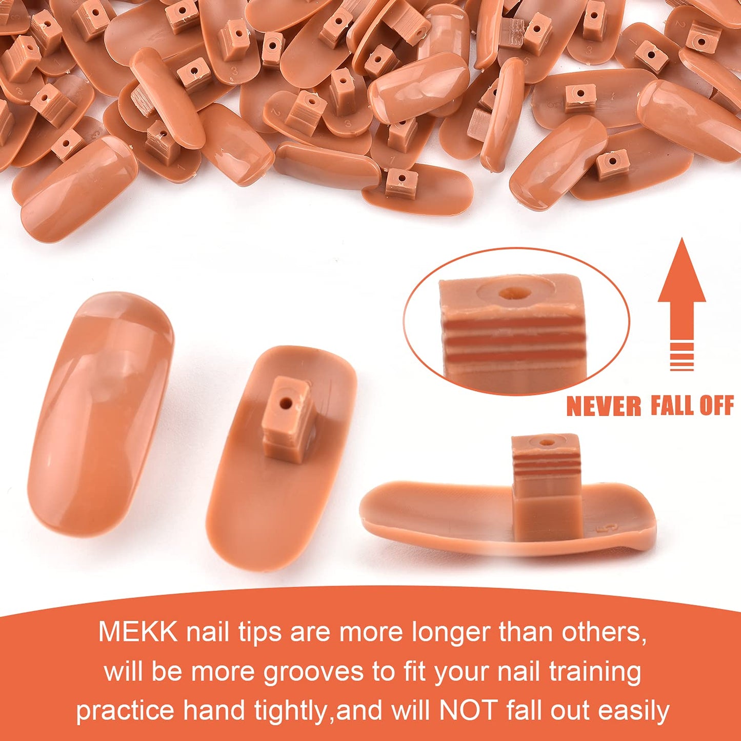 MEKK Practice Hand for Acrylic Nails Flexible Nail Practice Hand Never Fall off Nail Trainning Hand Kits with Nail Files, Brush, Acrylic Clipper and Tips