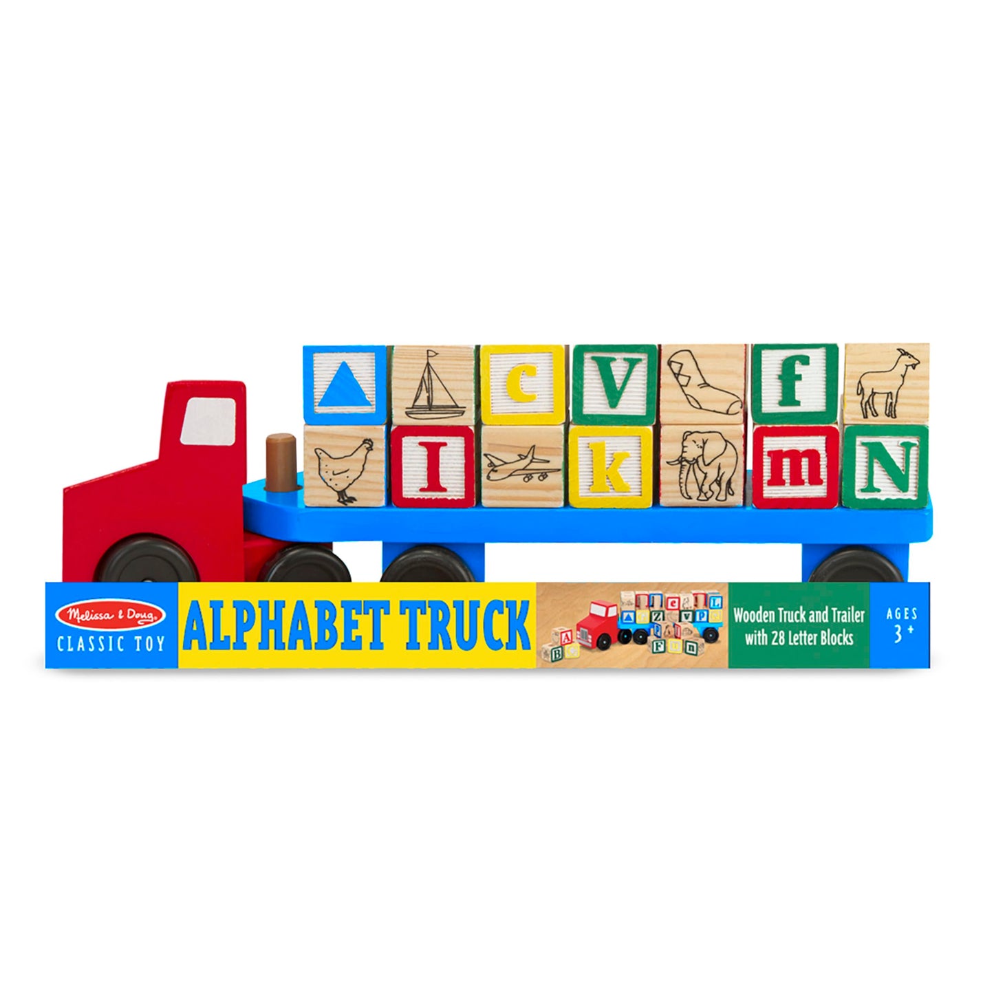 Melissa & Doug Alphabet Blocks Wooden Truck Educational Toy
