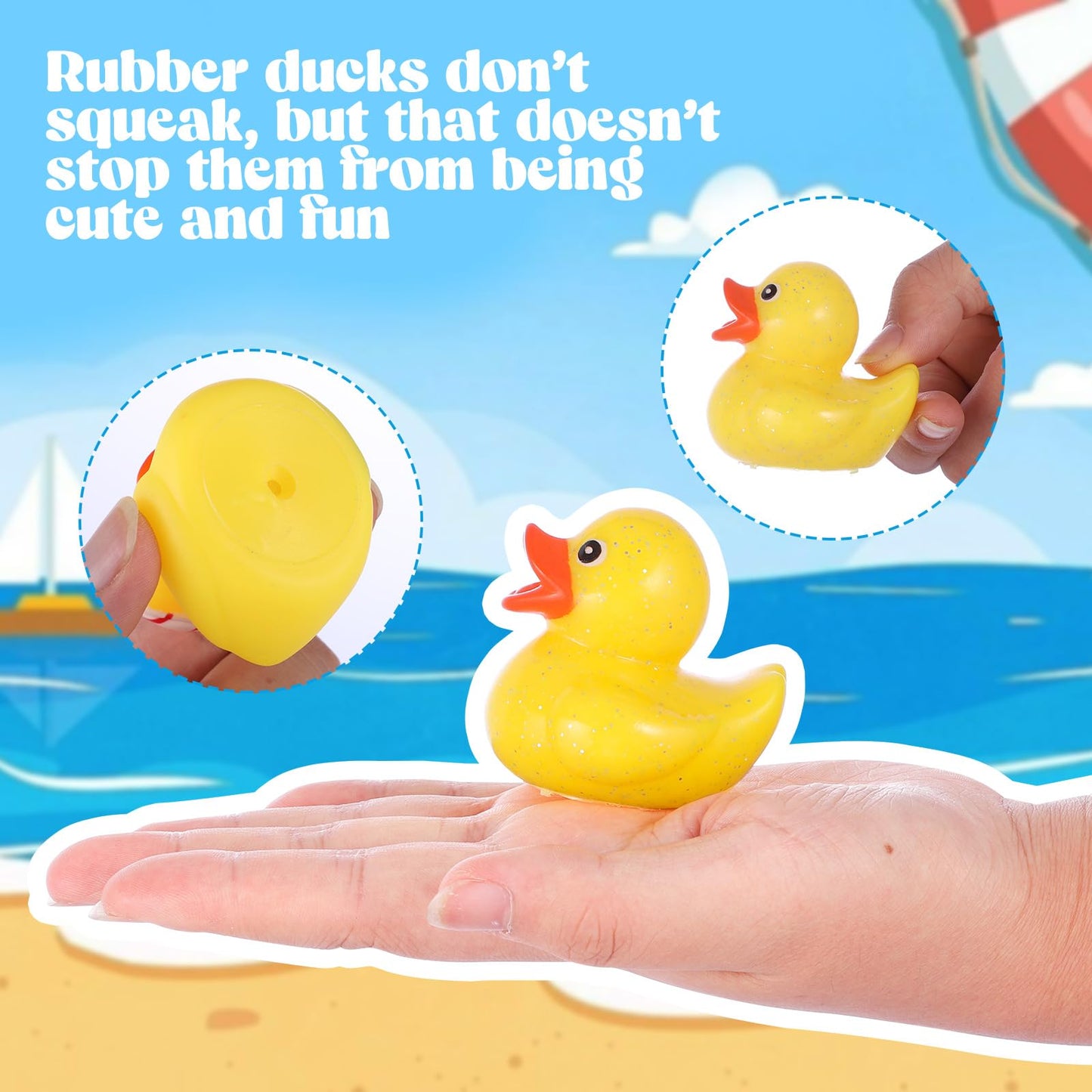 60 Pcs Rubber Ducks Assorted Plastic Christmas Rubber Duck for Cruise Ducks Ducking Bath Pool Toys Duck Party Favors Cruise Ships Hiding Christmas Stocking Stuffers for Kids Teens
