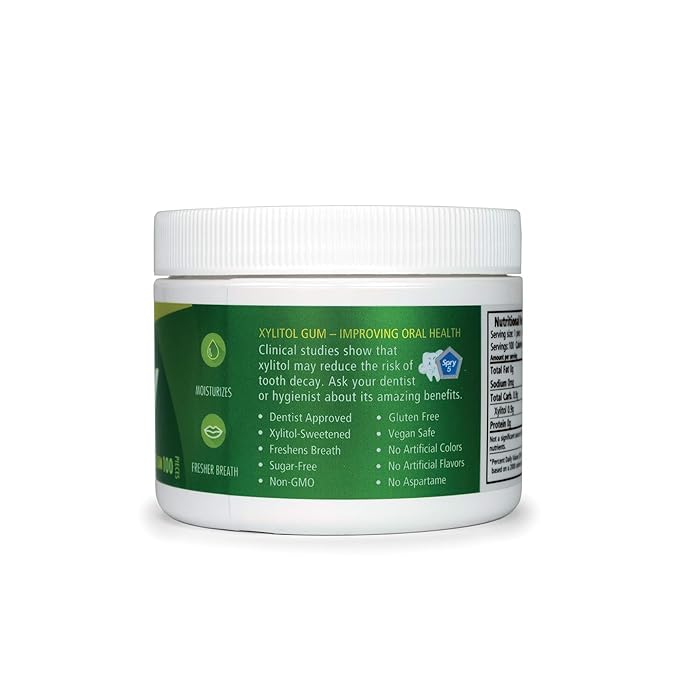 Spry Fresh Natural Xylitol Chewing Gum Dental Defense System - Aspartame-Free, Sugar-Free, Non-GMO, Gluten-Free (Spearmint, 100 Count - Pack of 1)