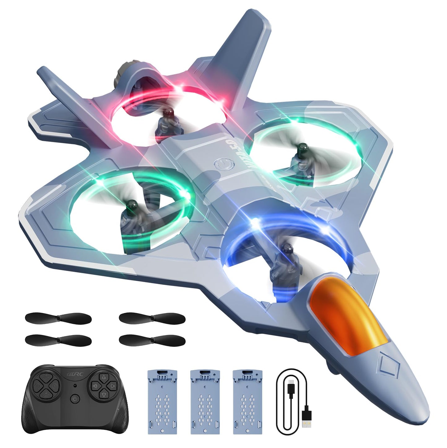 4DRC RC Planes Remote Control Airplanes with 3 Batteries, Foam Remote Control Planes for Kids Adults Beginners 4-7 8-12 12-16, Remote Control Helicopter Fighter Jet Drones for Kids Adults, 360° Flip