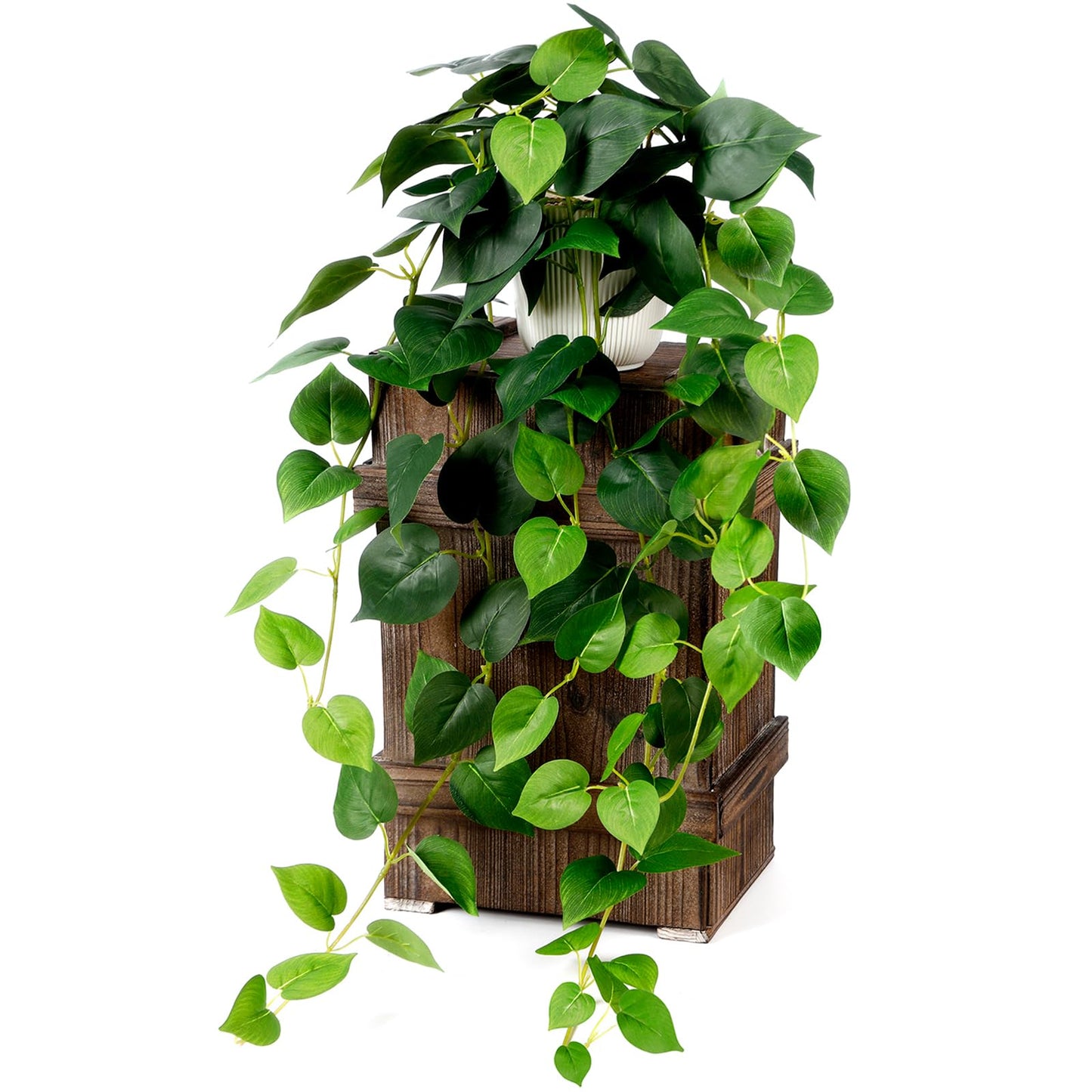 Tuvalud Fake Plants,Artificial Plants Indoor Faux Silk Hanging Pothos Fake Plants for Home Decoration, Low Cost and Easy Maintenance