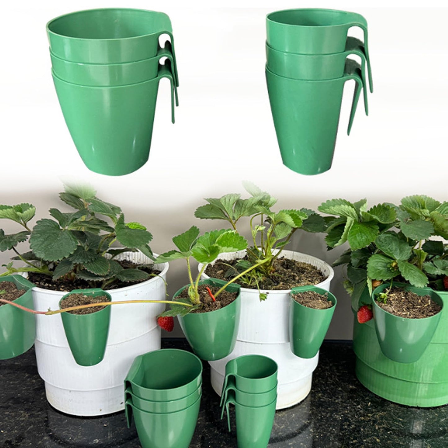 Strawberry Propagation Cups with Runner Forks Breathable Nursery Pots for Root Rot, Food Grade Greenhouse Seedling Cups for Balcony and Garden