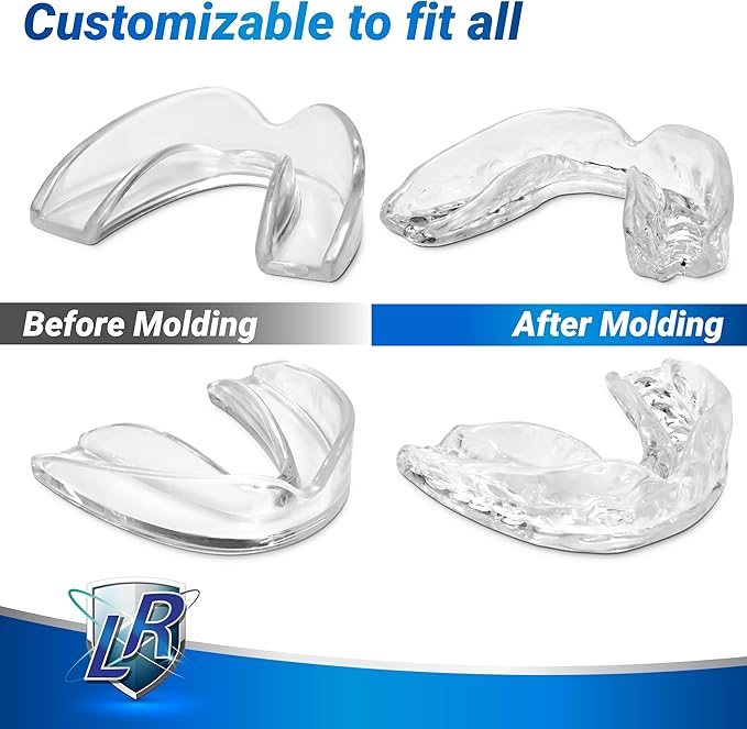 Moldable Mouthguards Pack of 6 in 3 Sizes, Custom Fit Dental Guards for Teeth Grinding, Clenching & Protection, Ideal for Night and Day Use