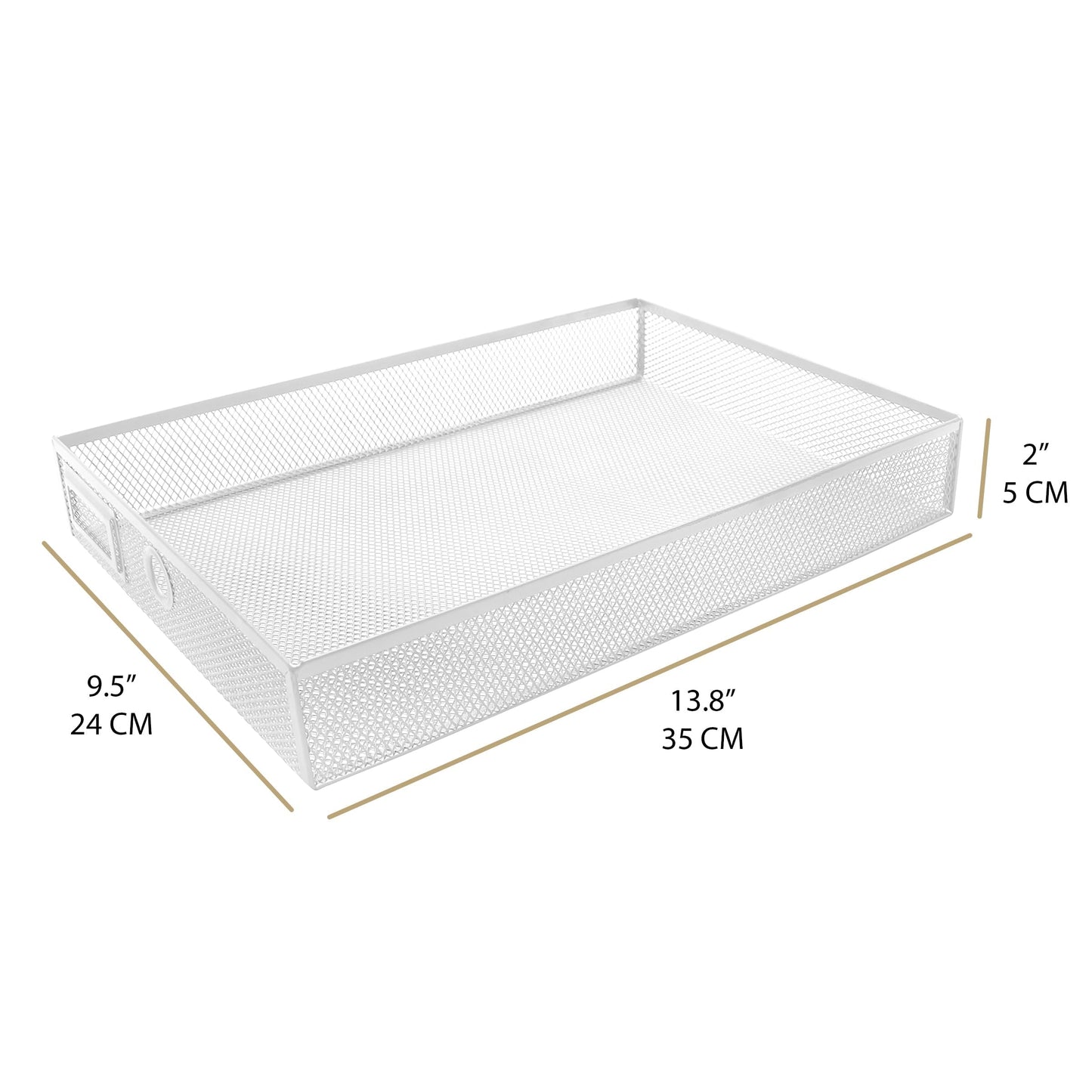 Exerz Paper Sorter 3 Drawer Wire Mesh A4 / Desk Multifunctional Desk Organiser/Multi-Layer Letter Tray - for Documents, Magazines, Notebooks and Letter (White)