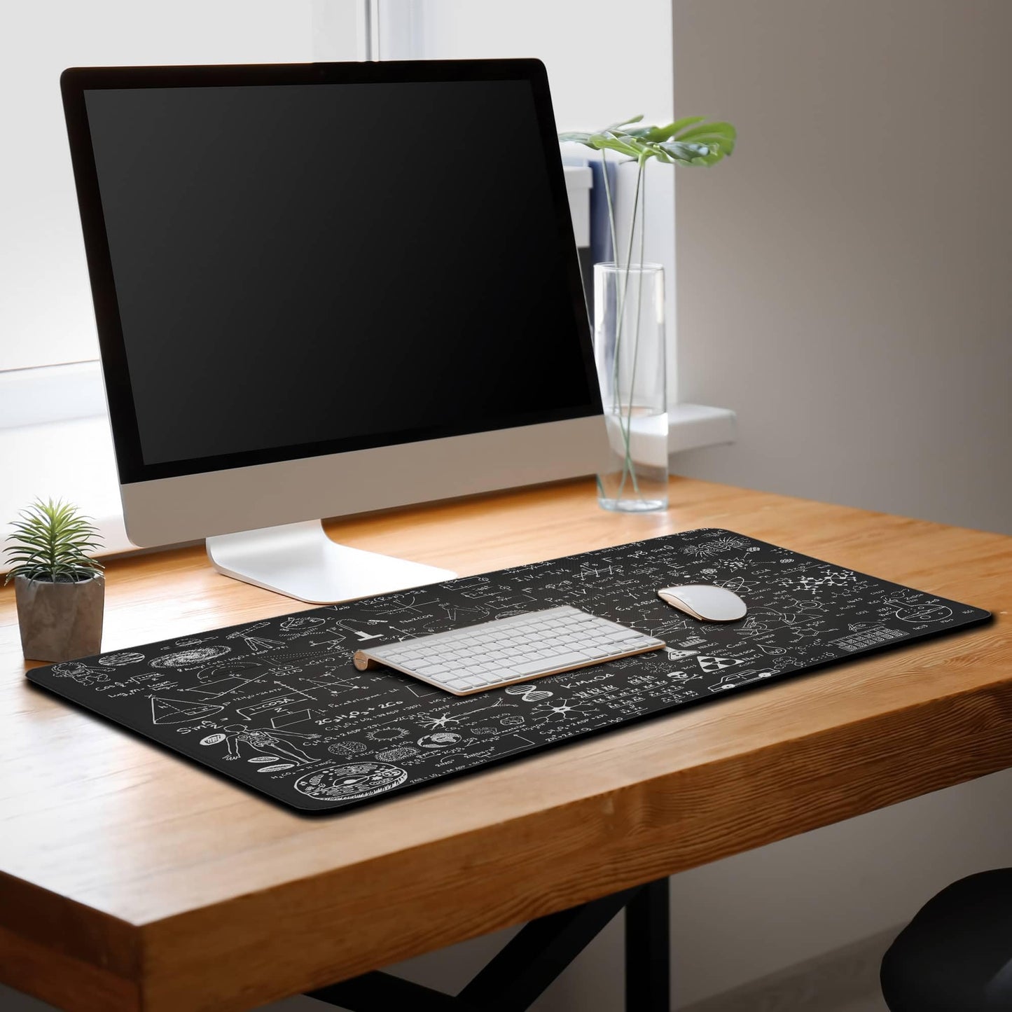 Samgula Large Mouse Mat Black Gaming Mousepad, Oversized Mouse Pads Long Desk Pad, Desktop Computer Pad Waterproof Non-Slip Rubber Base, 35.4 X 15.7 inch for Work/Game/Office/Home Science Formulas
