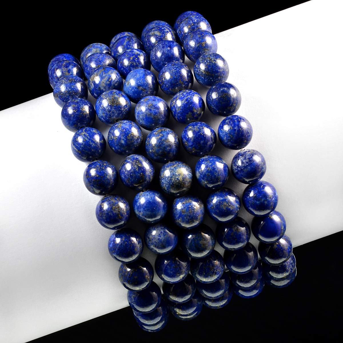 AD Beads Natural Gemstone Round Beads Stretch Bracelet Healing Reiki 10mm (Lapis)