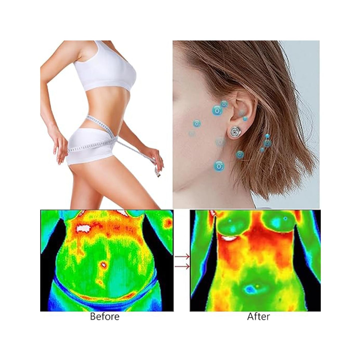 Lymphatic Earrings, 2 Pairs Histone Lymphvity Magnetotherapy Germanium Earrings Gold Silver Hypoallergenic Unique Elegant Hoop For Women Men Jewelry Gift (Silver)