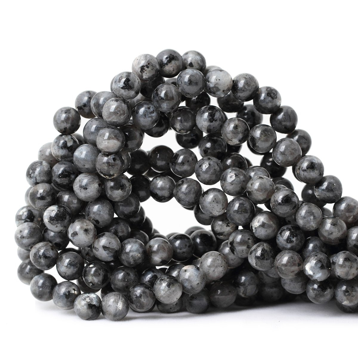 CHEAVIAN 45PCS 8mm Natural Black Labradorite Gemstone Round Loose Beads Crystal Energy Stone for DIY Jewelry Making 1 Strand 15"
