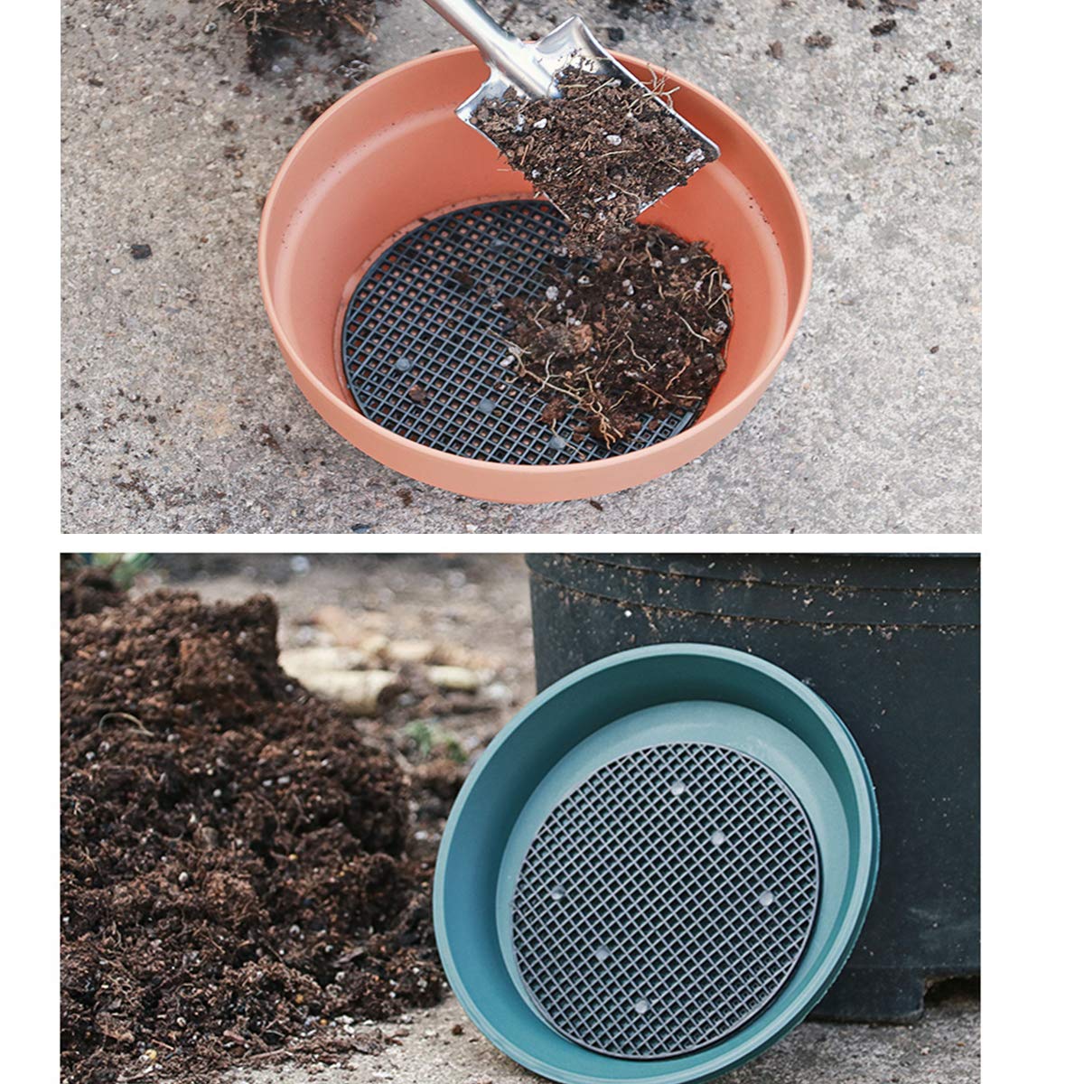 100 Pcs Plant Pot Hole Mesh Pads,Round & Square Flower Pot Drainage Covers,Bonsai Bottom Grid Mat,Prevent Soil Loss, Durable Reusable,Breathable,3 Sizes (50PCS 1.8", 30PCS 2.16", 20PCS 2.9")