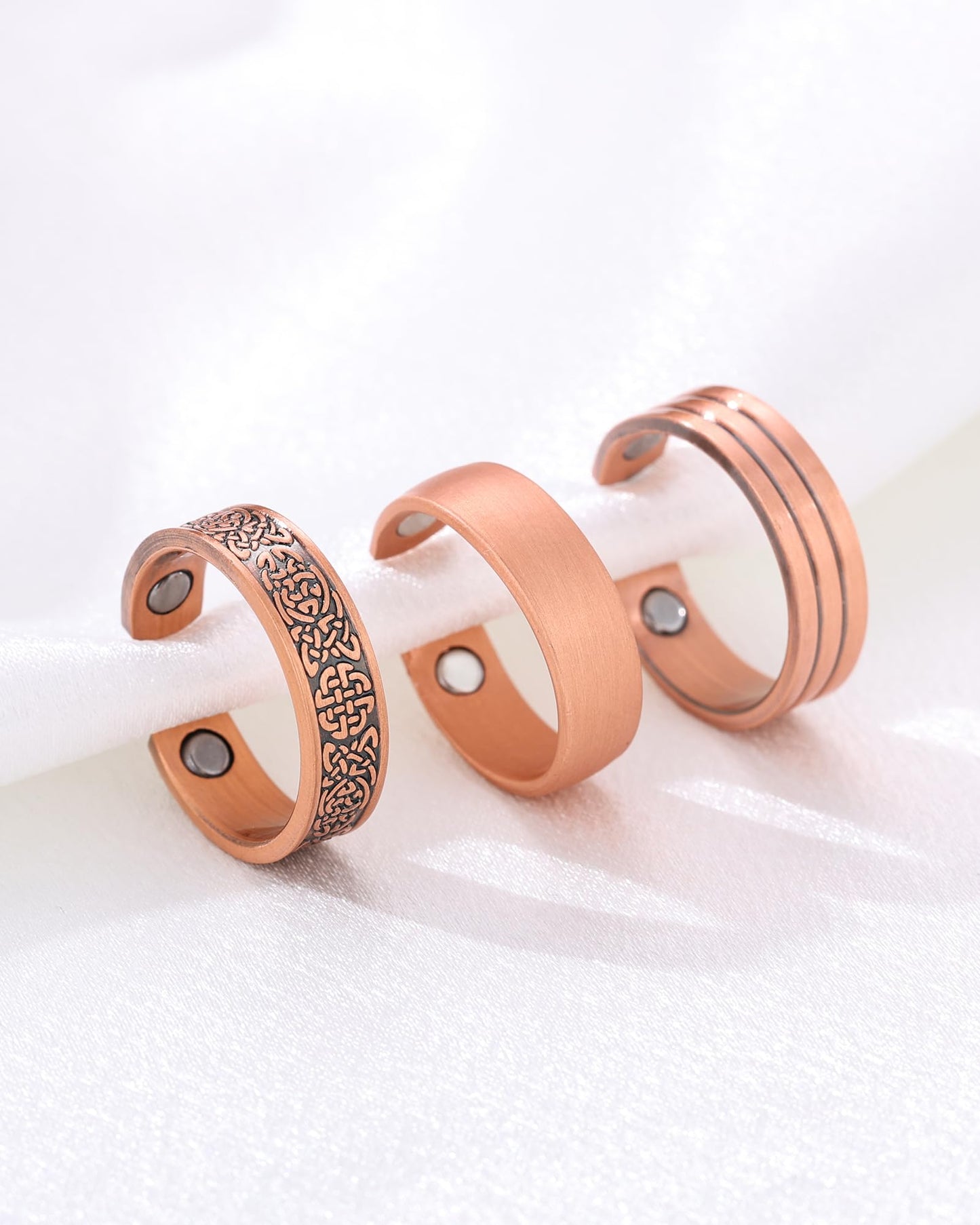 BioMag 3Pcs Lymphatic Drainage Copper Ring for Men Women, 99.99% Pure Copper Magnetic Rings, Jewelry Box