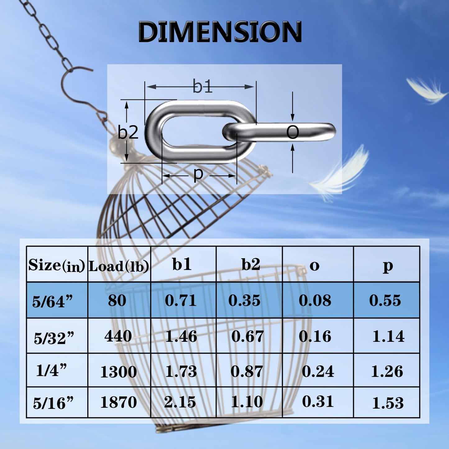 Stainless Steel Link Chain, 304 Stainless Steel Link Proof Coil Chain Heavy Duty Chains Hanging Safety Chain for Swing Plants Anti-Theft