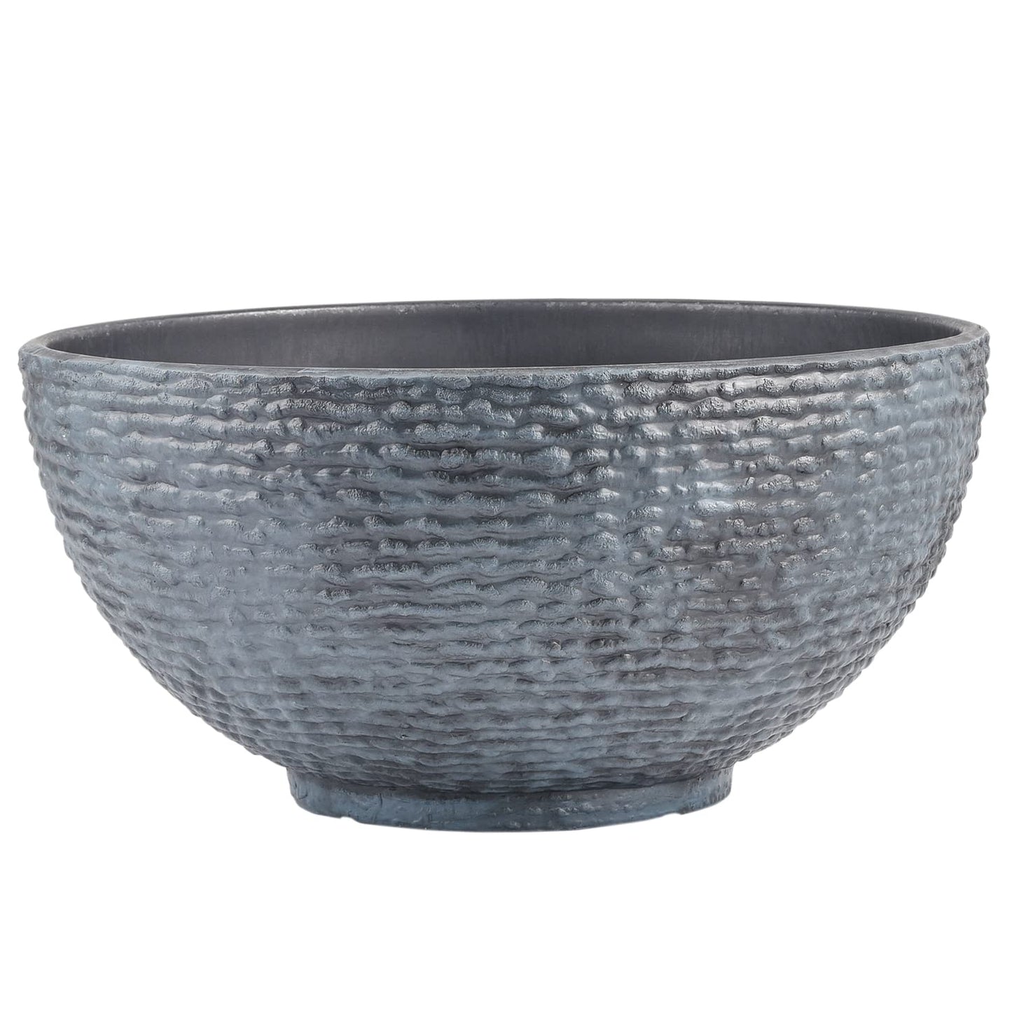 Sungmor Large Garden Bowl Planter Water Plant Pot, Miniature Landscaping Succulent Planter, 15.6 Inch Marble Texture Water Lily Pots, Small Fountain Base Mini Fish Pond Bird Bath