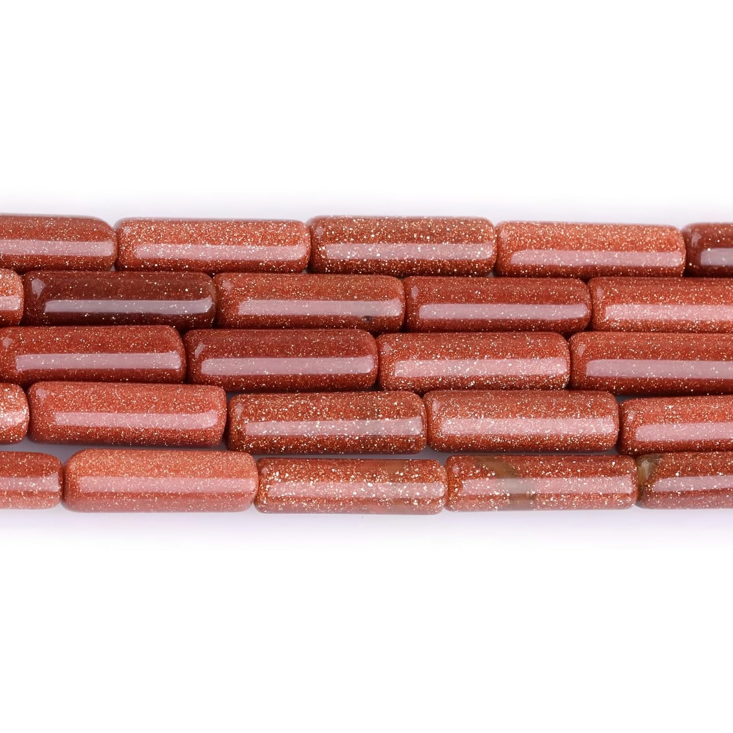 HAAMIIQII Natural Gold Sandstone Tube Beads 13x4mm Column Stone Cylinder Gemstone Loose Beads for Jewelry Making Strand 15 Inch (28-29pcs)