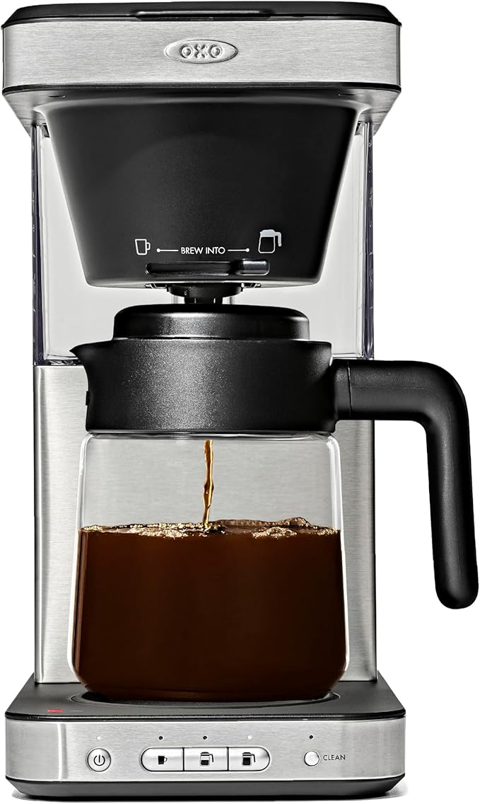OXO Brew 8-Cup Coffee Maker with Podless Single-Serve Function and Glass Carafe