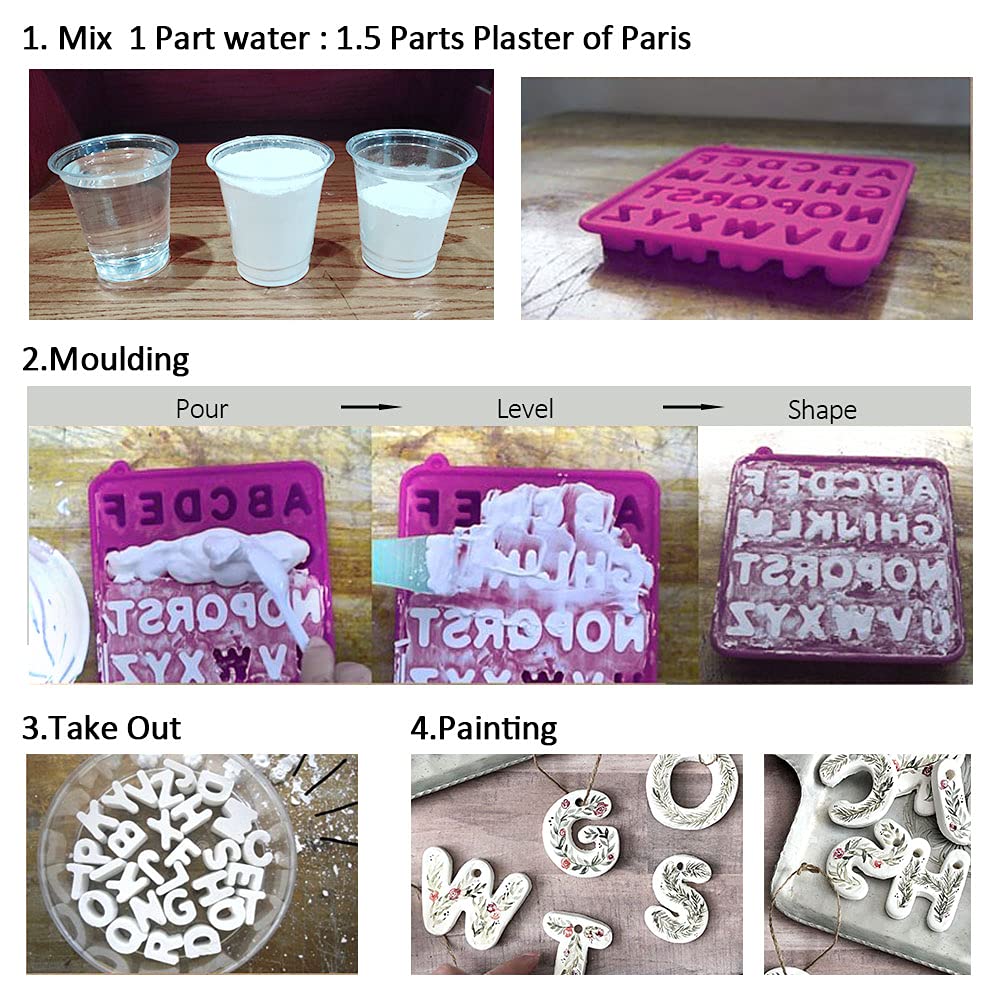 Falling in Art 1lb Plaster of Paris Powder - Hand Mold Casting Kit Powder, Gypsum Cement, Pottery & Ceramic Plaster Powder for Crafts, Sculpture, Diorama and Home Decor (Pack of 2)