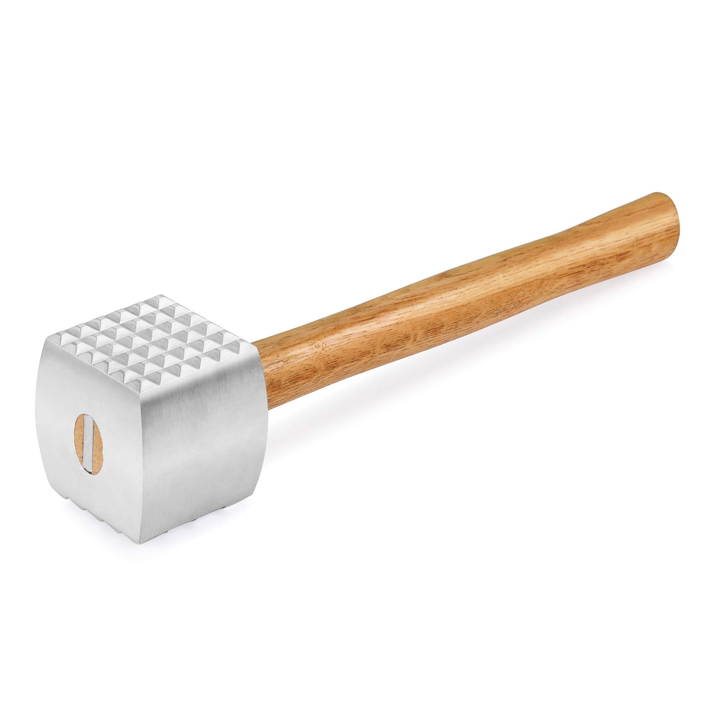 New Star Foodservice 36398 Wood Handle Aluminum Meat Tenderizer/Mallet/Hammer, 13-Inch Overall