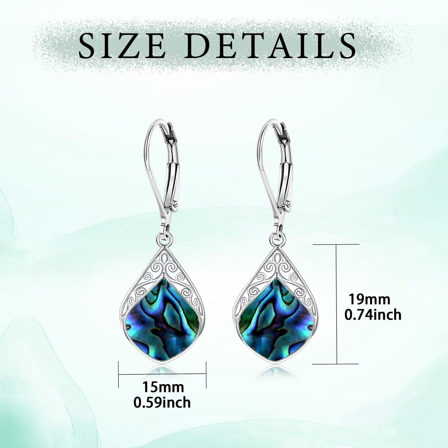 TALYKONG Abalone Shell Earrings for Women Dangle Boho Leverback Earrings Handmade Vintage Jewelry Gifts for Women (abalone shell earrings)