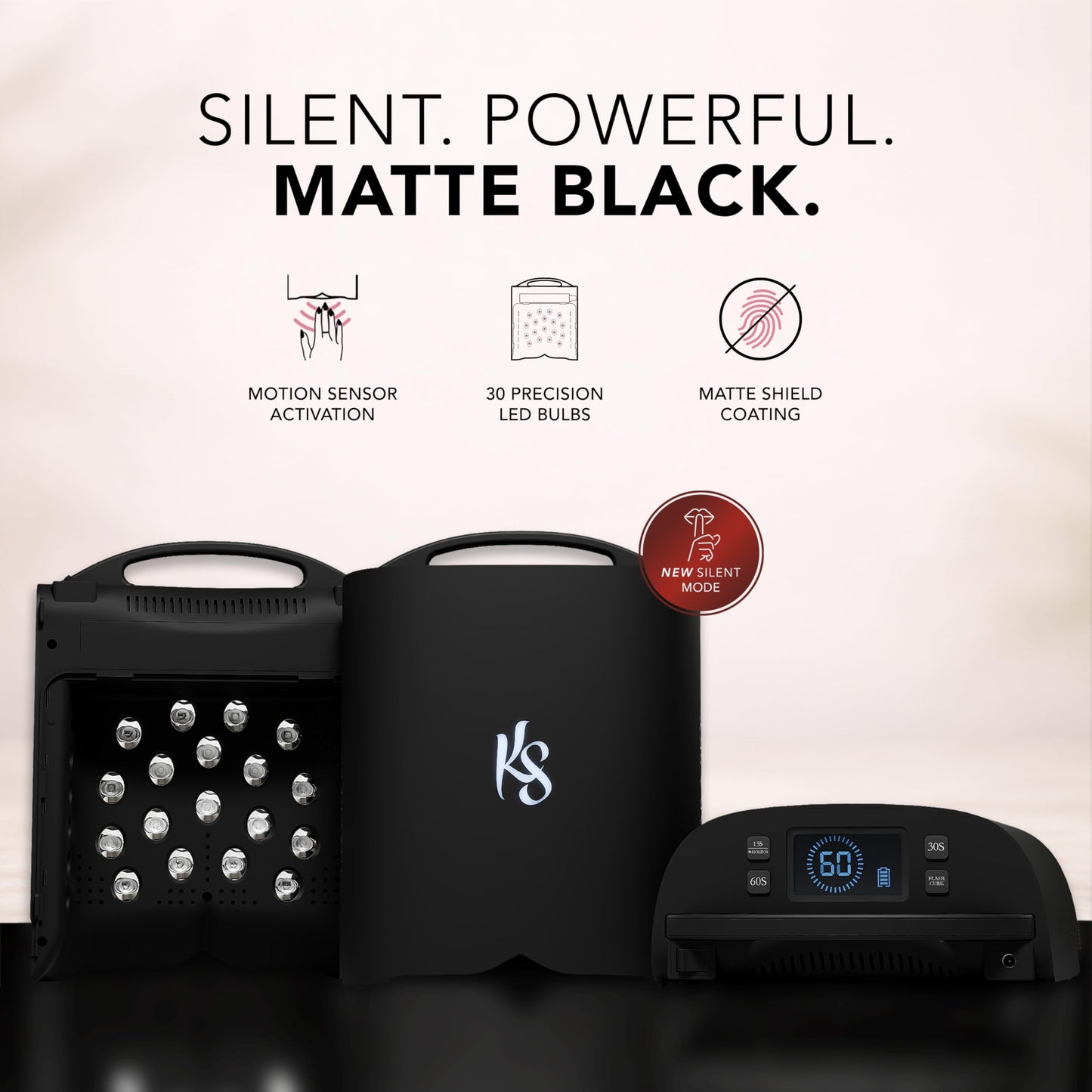 KIARA SKY Beyond Pro V3 UV LED Nail Lamp Black Cordless Rechargeable Gel Lamp with Smart Sensor, Flashcure Low Heat Mode, Full-Hand Coverage & Timer for Gel Polish, Builder Top Coat