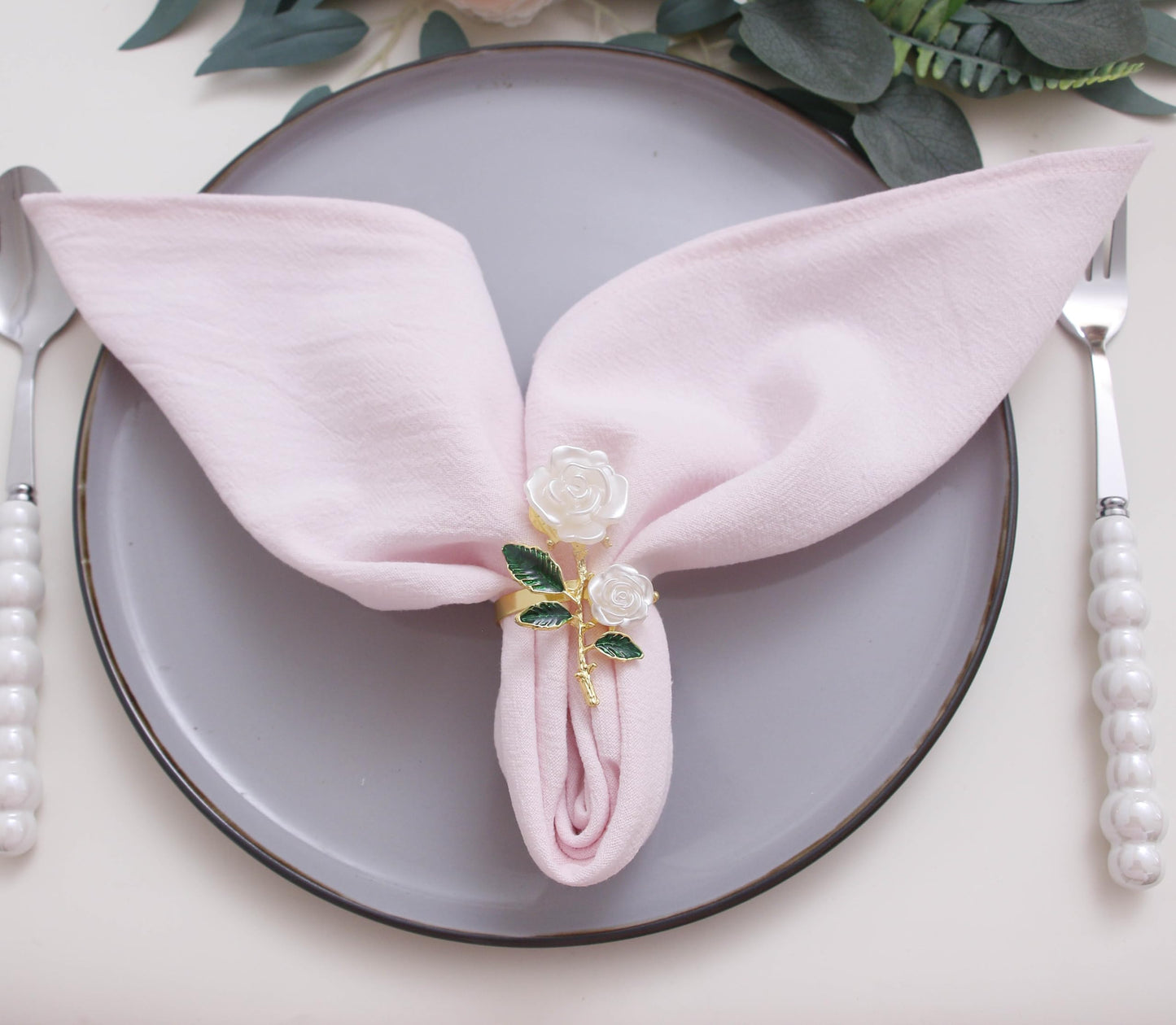 FruwaBlu Spring Cotton Cloth Napkins Set of 12, 16’’x16’’, Dinner Cloth Napkins Washable Bulk with Hemmed Edges, for Hotel Restaurant, Wedding, Easter (Light Pink)