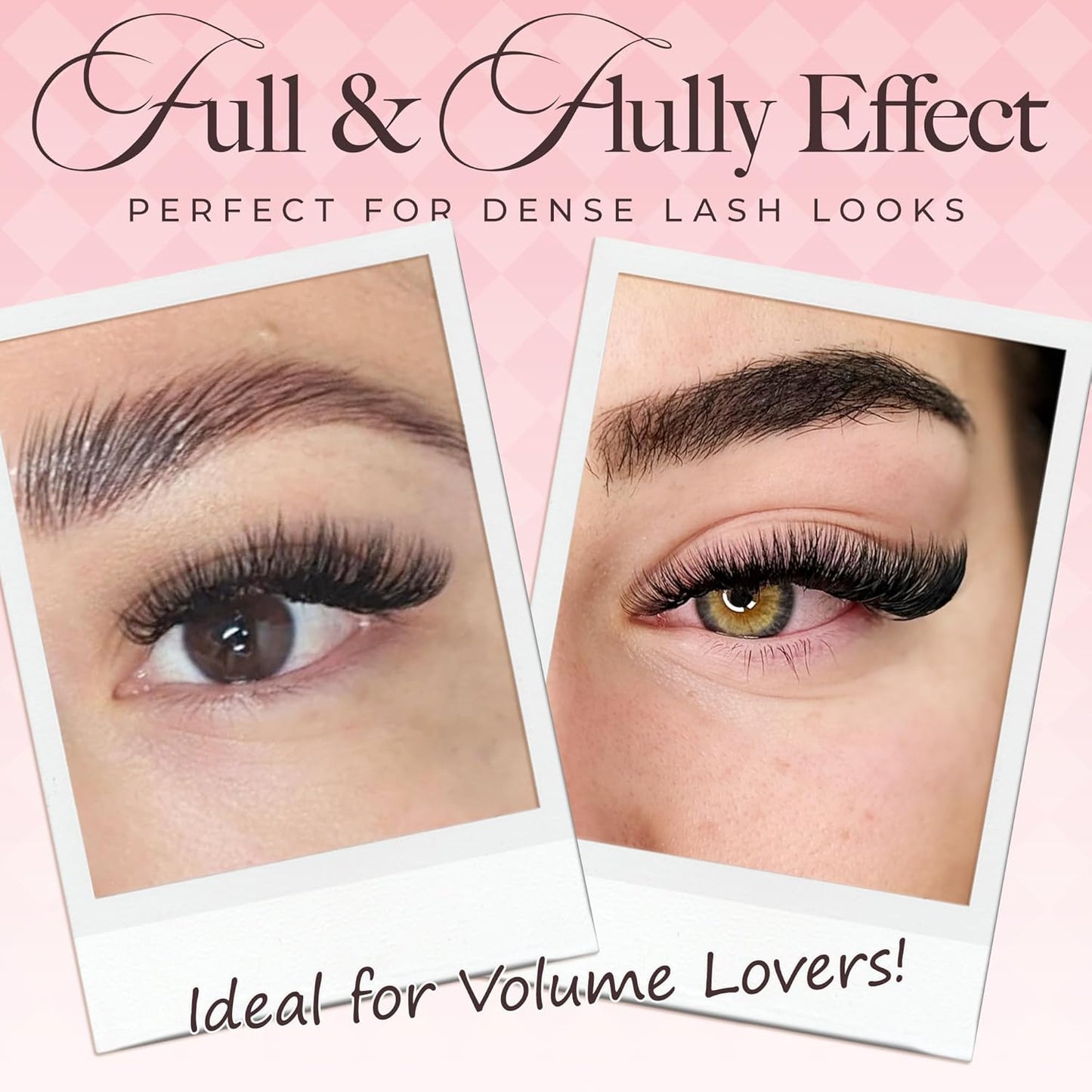 LASHVIEW 600 Premade Volume Eyelash Extensions Mixed Tray - D Curl, Pointed, Loose Fans (10D-0.07D, 8-15mm)