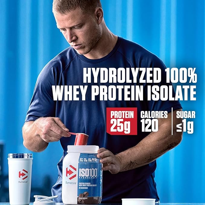 Dymatize ISO 100 Whey Protein Powder with 25g of Hydrolyzed 100% Whey Isolate, Vanilla 5 Pound, Package may vary