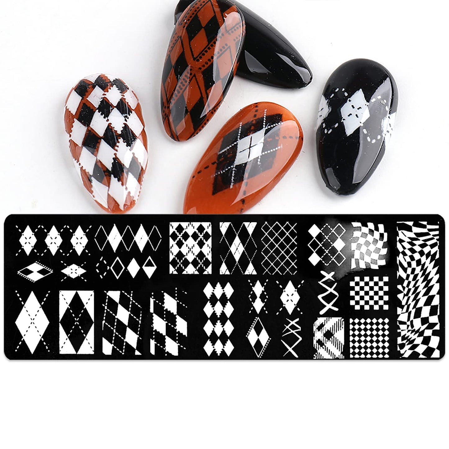 SILPECWEE 8 Pieces Nail Stamping Plate Geometry Nail Stamp Template Boho Butterfly Manicure Design Stamps Tools Stencils Nails Art Polsih Stamping Kit for Acrylic Nails
