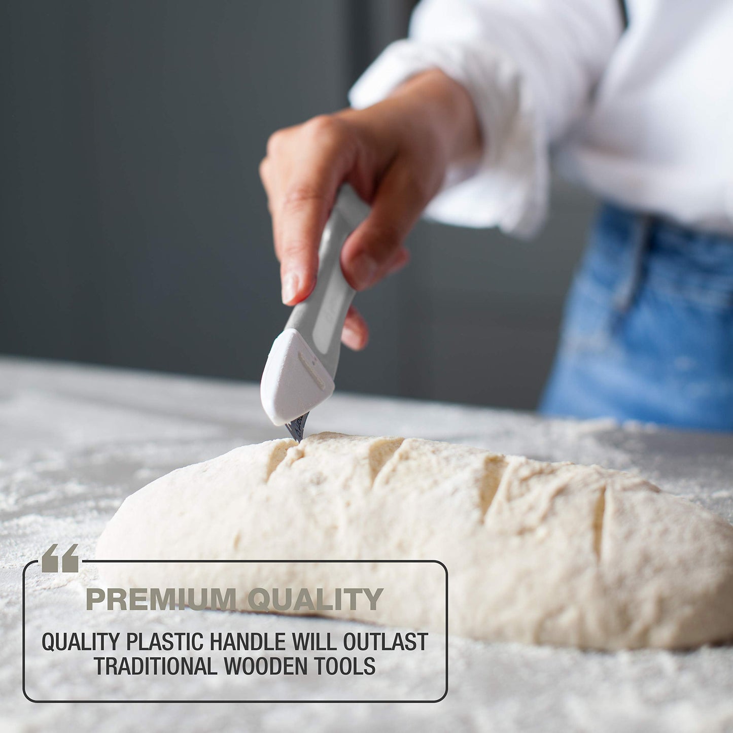 Breadsmart Bread Lame - Bread Scoring Tool - Set of 10 Stainless Steel Blades - Bakers Dough Scorer - Best Sourdough Bread Baking Supplies