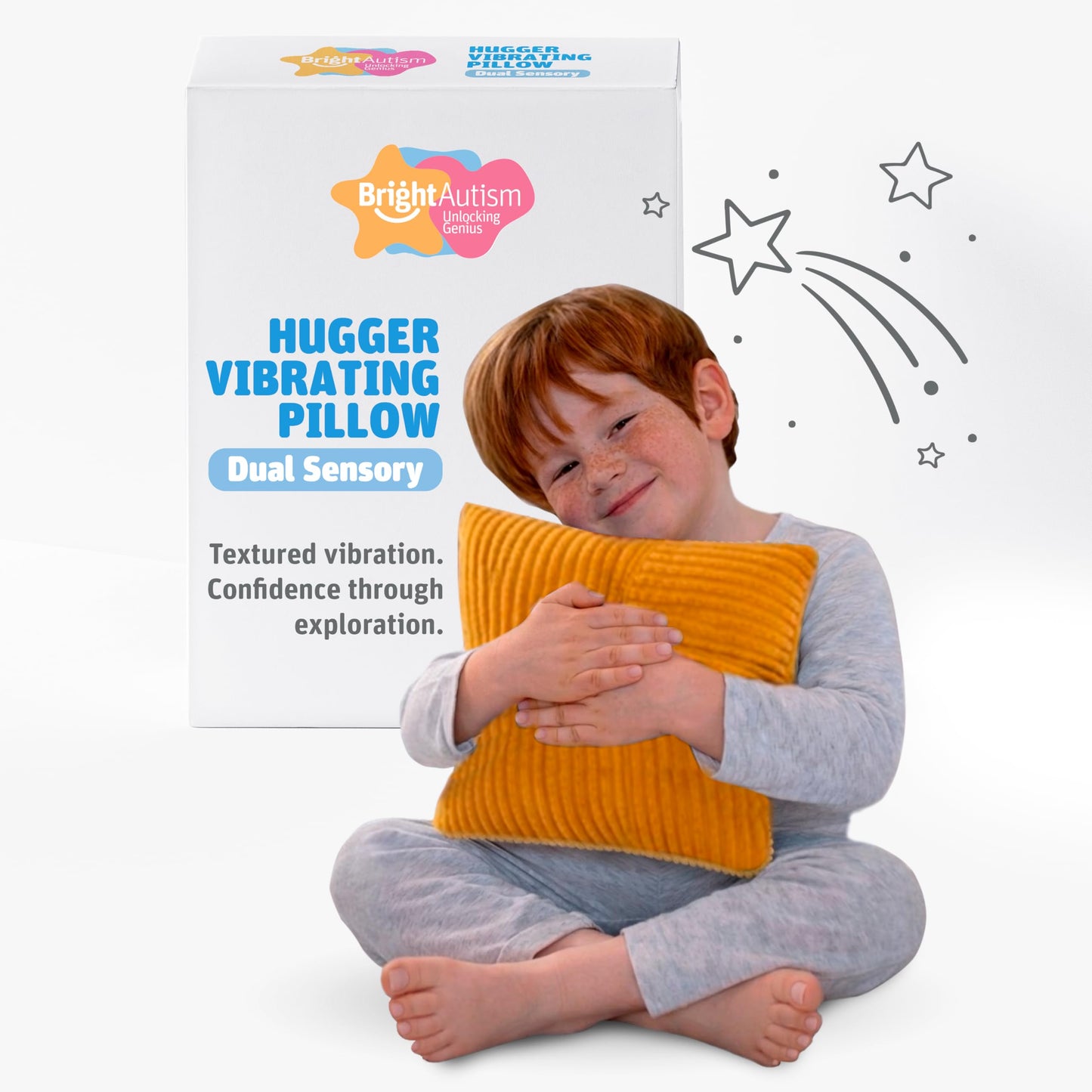 Bright Autism Sensory Pillow (Yellow & Blue)